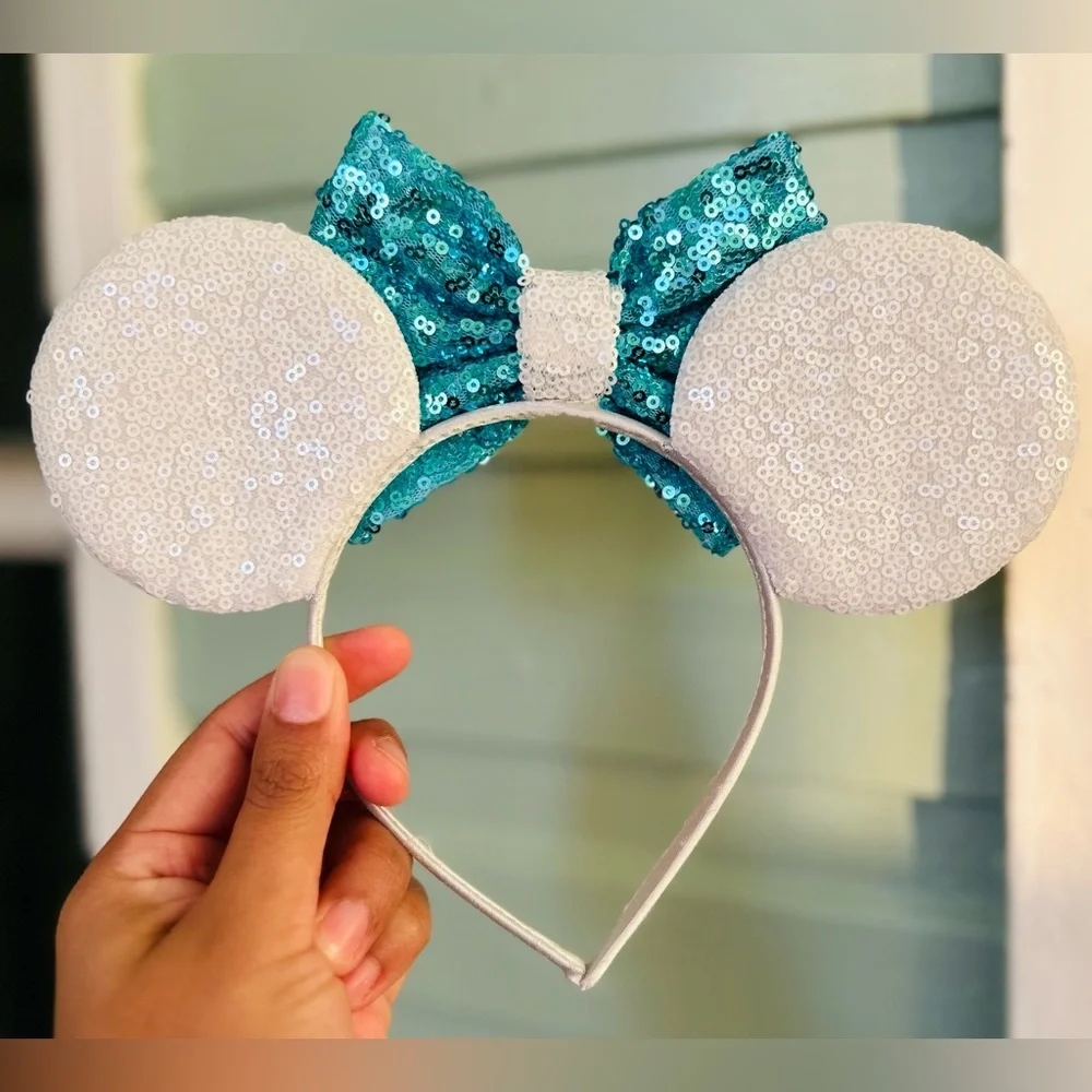 Set of Sequin Mouse Ear Headbands with Bows